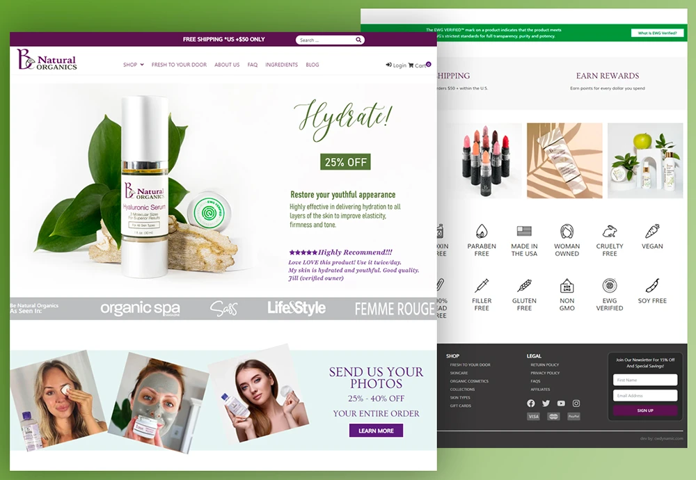 Be Natural Organics Website