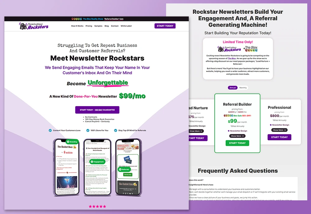 newsletter Rockstar web design